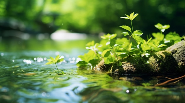 Foto mooie lente gedetailleerde frisse stroom beelden generatieve ai