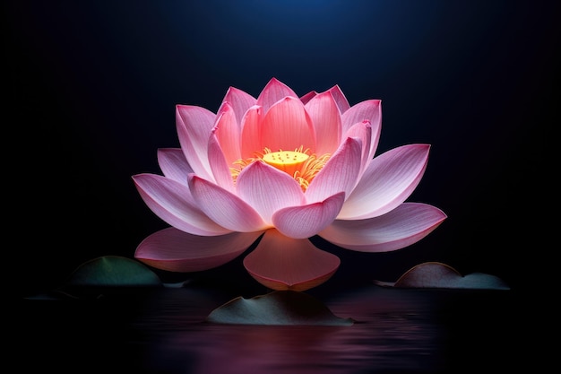 Mooie lotus sierlijk klaar op een donkere achtergrond