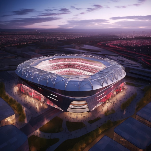 Mooie luchtfoto van stadion achtergrondbehang