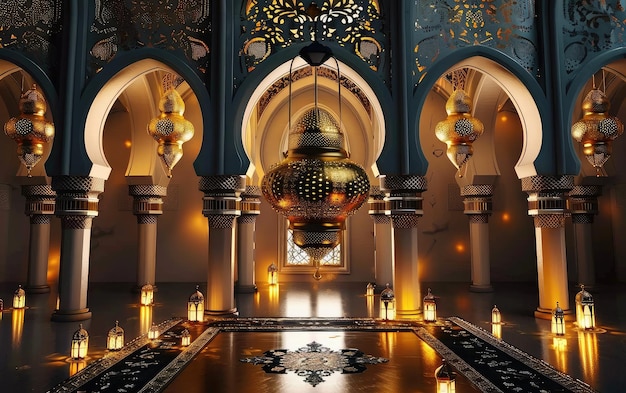 Mooie luxe 3D-moskee gegenereerd door AI