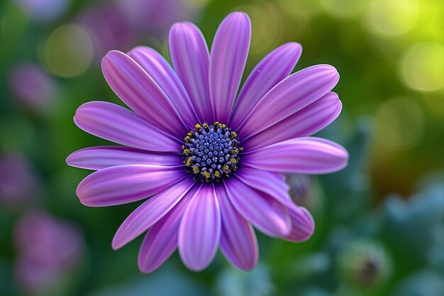 Mooie macro foto van een paarse cape daisy in een tuin