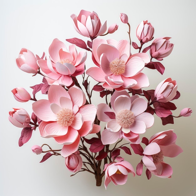 Foto mooie magnolia bloem hd op witte achtergrond