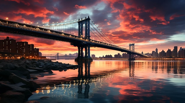 Foto mooie manhattan-brug in new york