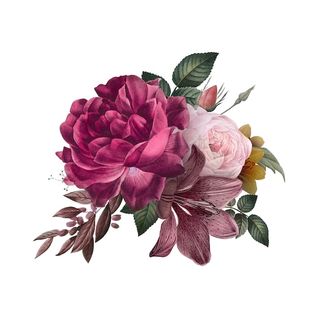 Mooie met de hand getekende roze rozen doorzichtige achtergrond png