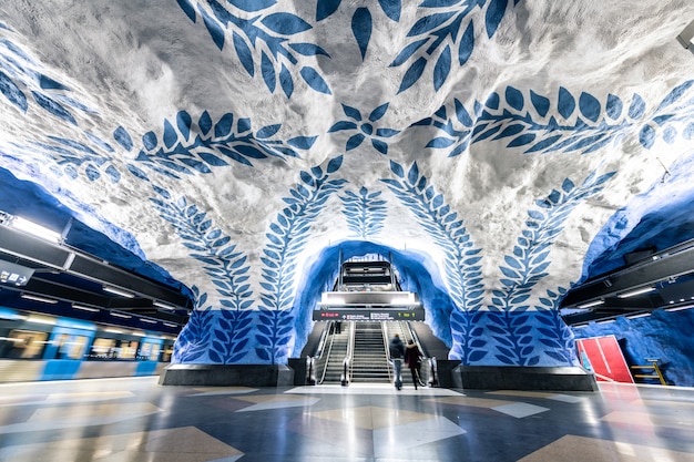 Mooie metrostations in stockholm, zweden