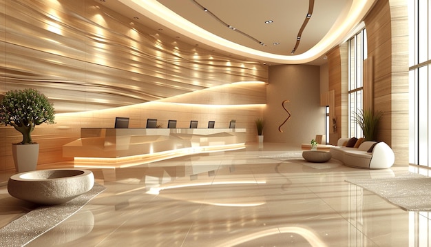 Mooie moderne hotel- en kantoorreceptie