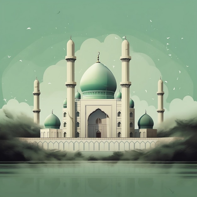 Mooie moskee voor posterillustratie
