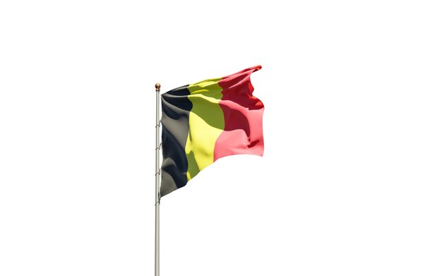 Mooie nationale vlag van België op wit