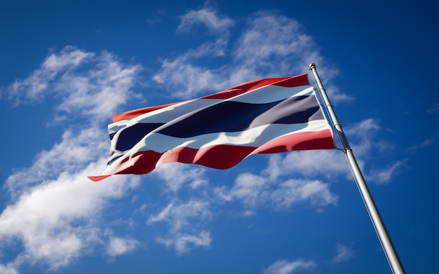 Mooie nationale vlag van Thailand wapperen