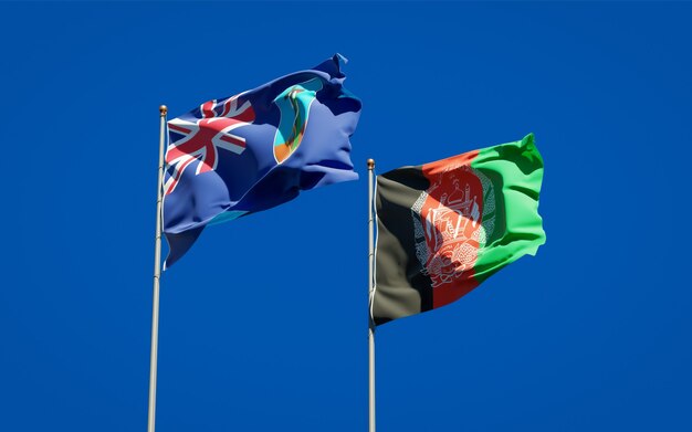 Mooie nationale vlaggen van Afghanistan en Montserrat