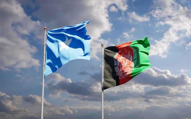 Mooie nationale vlaggen van Afghanistan en Somalië