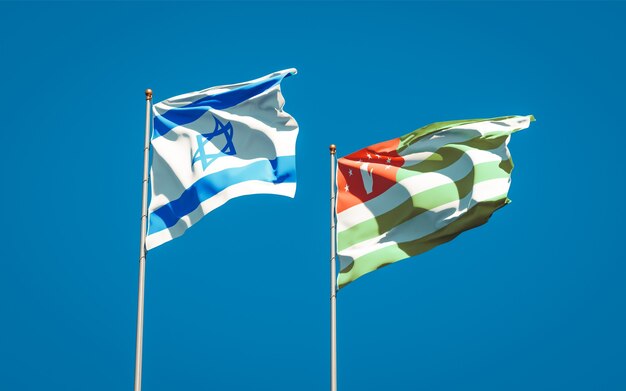 Mooie nationale vlaggen van Israël en Abchazië samen