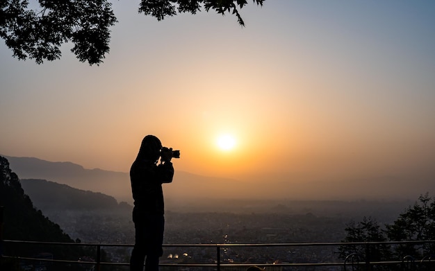 mooie ochtendmening van Kathmandu-vallei Nepal