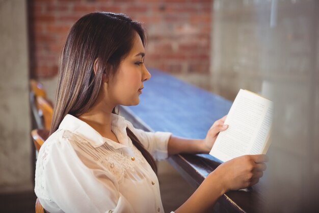 Mooie onderneemster die een boek leest