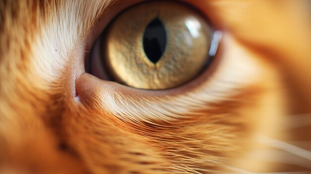 Foto mooie oranje kat met een groot oog kat met een mooie ogen close up macro