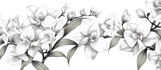 Mooie orchidee bloemen botanische bloemen aquarel stijl geïsoleerd op witte achtergrond Genereren AI