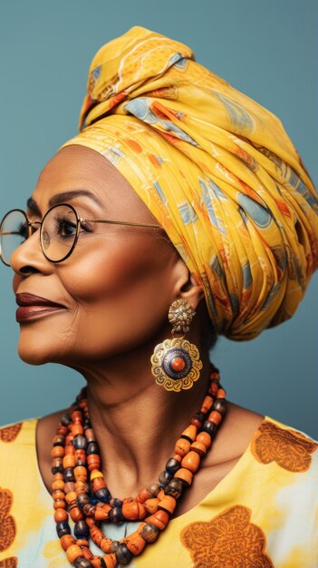 Mooie oude Afrikaanse vrouw met een bril