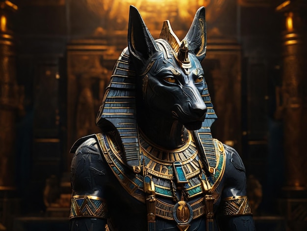 Mooie oude Egyptische elementen gouden figuren naadloos patroon met zwarte achtergrond