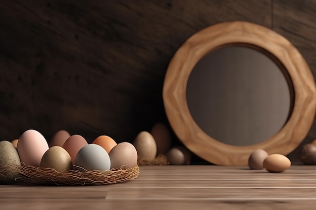Mooie Pasen achtergrond met kleurrijke Pasen Eieren Professionele Cinematic 4K 3D