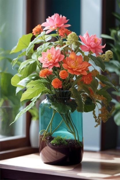 mooie planten in vaas