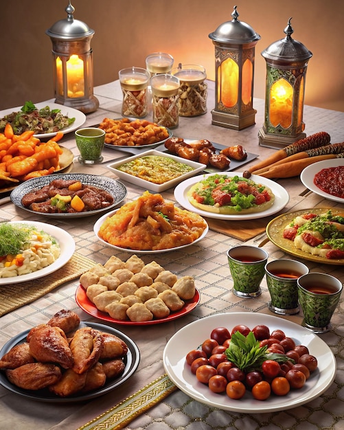 Mooie Ramadan Kareem Voedsel achtergrond