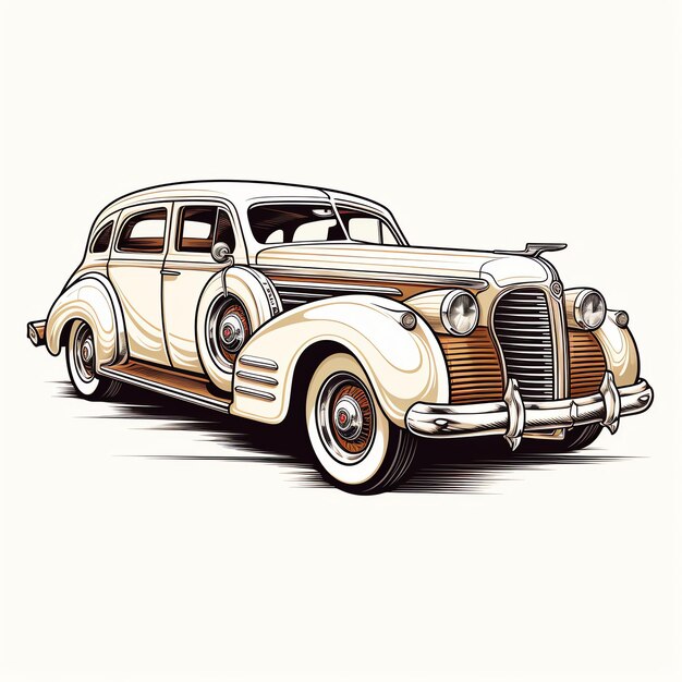 mooie Retro auto logo clipart illustratie