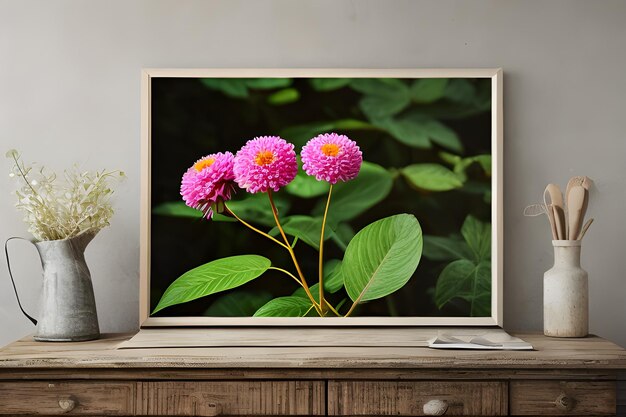 Foto mooie retro natuur met bloemen.