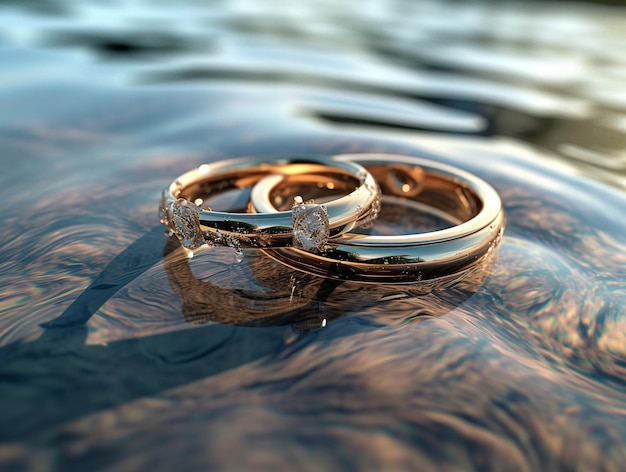 Mooie ring op het water AI gegenereerd