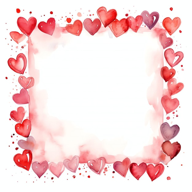 Foto mooie rode harten frame voor het vieren van liefde valentijnsdag
