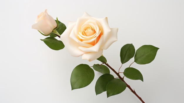 Mooie roos geïsoleerd op witte achtergrond
