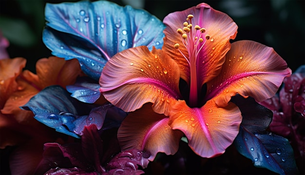 Mooie roze Hawaïaanse hibiscus tropische bloemen foto.