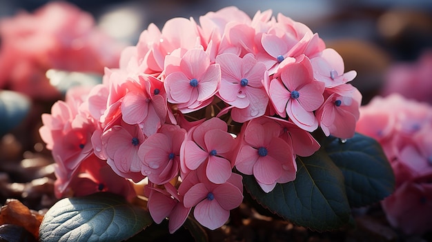 mooie roze hortensia hortensia bloei