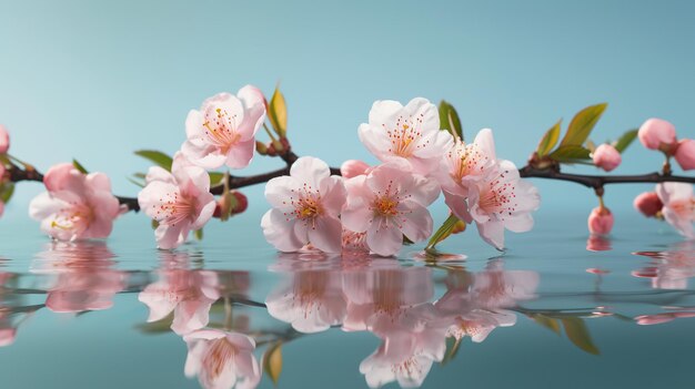 Mooie sakura van de kersenbloesem in de lentetijd over blauwe hemel