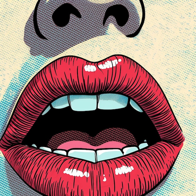 Foto mooie sexy vrouw lippen sticker illustratie