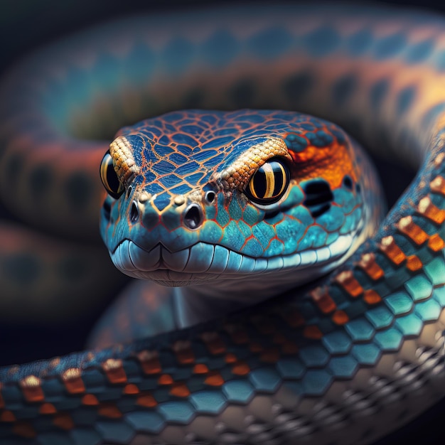 mooie slang close-up gezicht Generatieve AI