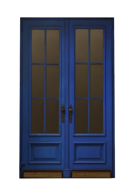 Mooie stijlvolle houten deur geïsoleerd op wit