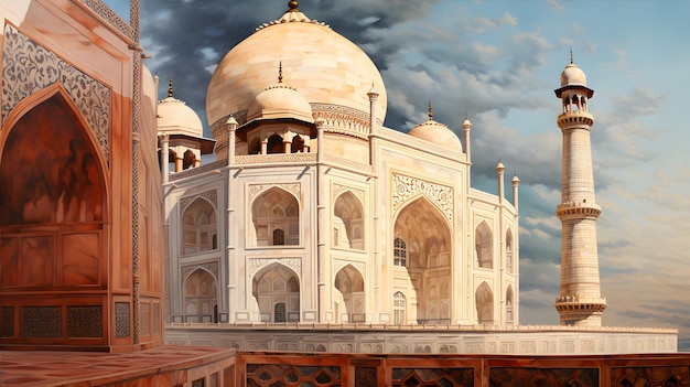 Mooie Taj Mehal in India Wonder van de Wereld Wah Taj _ Generative AI