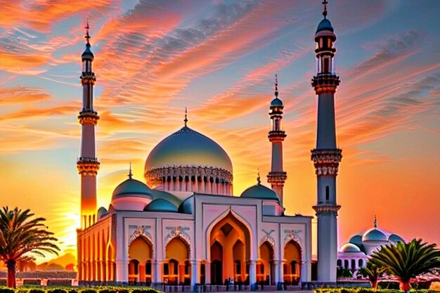 Mooie traditionele islamitische moskee uitzicht