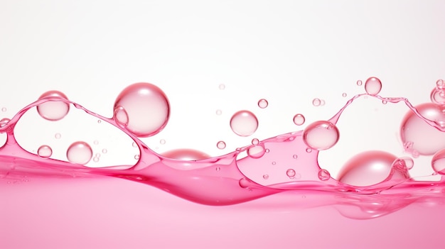 Mooie transparante cosmetische roze gasbellen water AI gegenereerde afbeelding