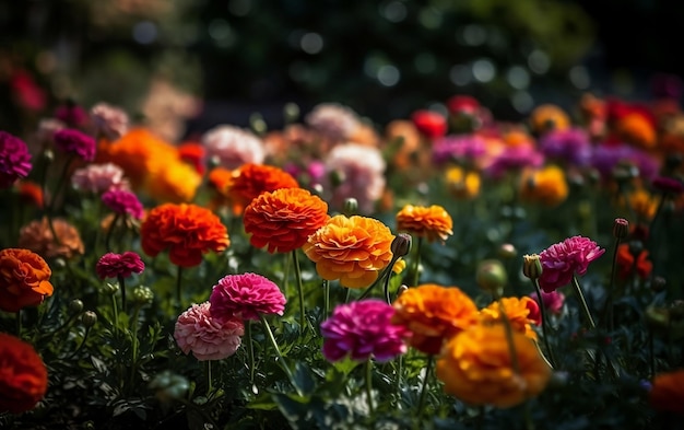 Mooie tuin met bloemen Generatieve AI