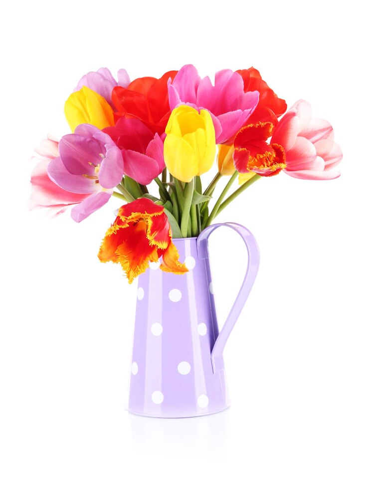 Foto mooie tulpen in een boeket geïsoleerd op wit