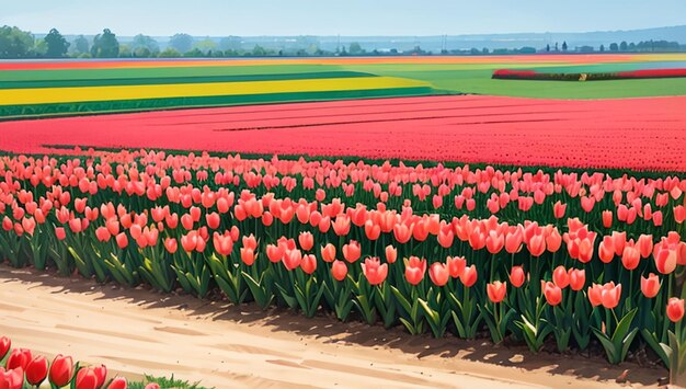 Foto mooie tulpenvelden voor behang