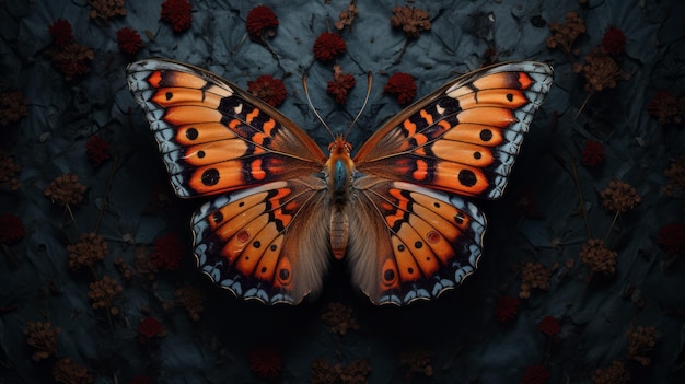 Mooie vlinder op een donkere achtergrond