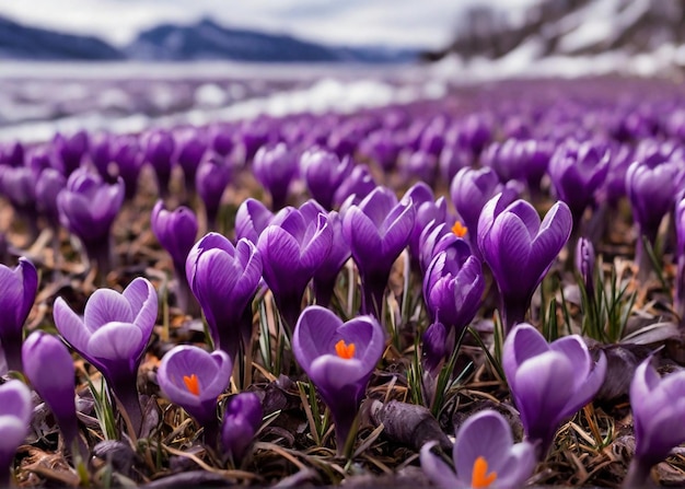 Mooie voorjaarsbloem achtergrond Ai gegenereerd