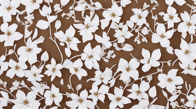 Mooie voorjaarsbloemen en bladeren op witte achtergrond met negatieve ruimte