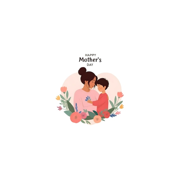 Mooie vrolijke moederdag wijsheid kaart met bloemen moederdag concept