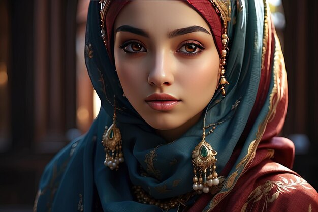 Mooie vrouw hijab model