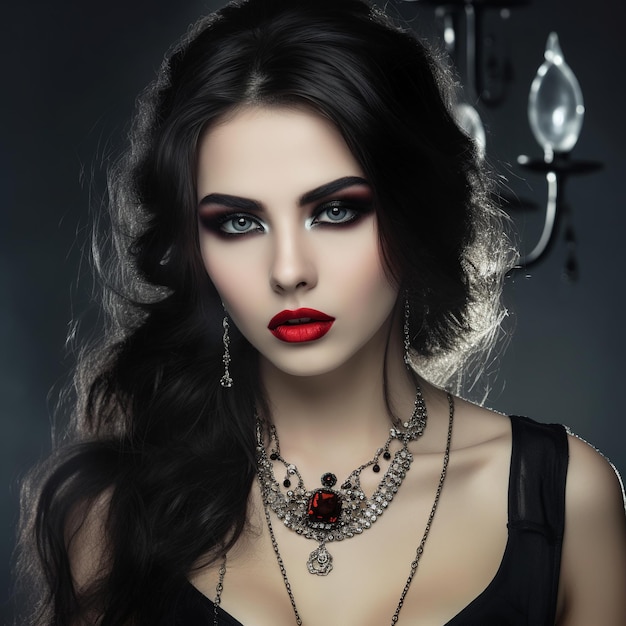 mooie vrouw vampier make-up stijl