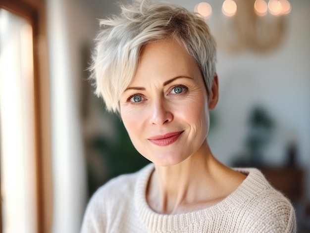 Mooie vrouwen van middelbare leeftijd glimlachen