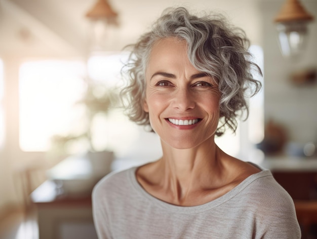 Mooie vrouwen van middelbare leeftijd glimlachen